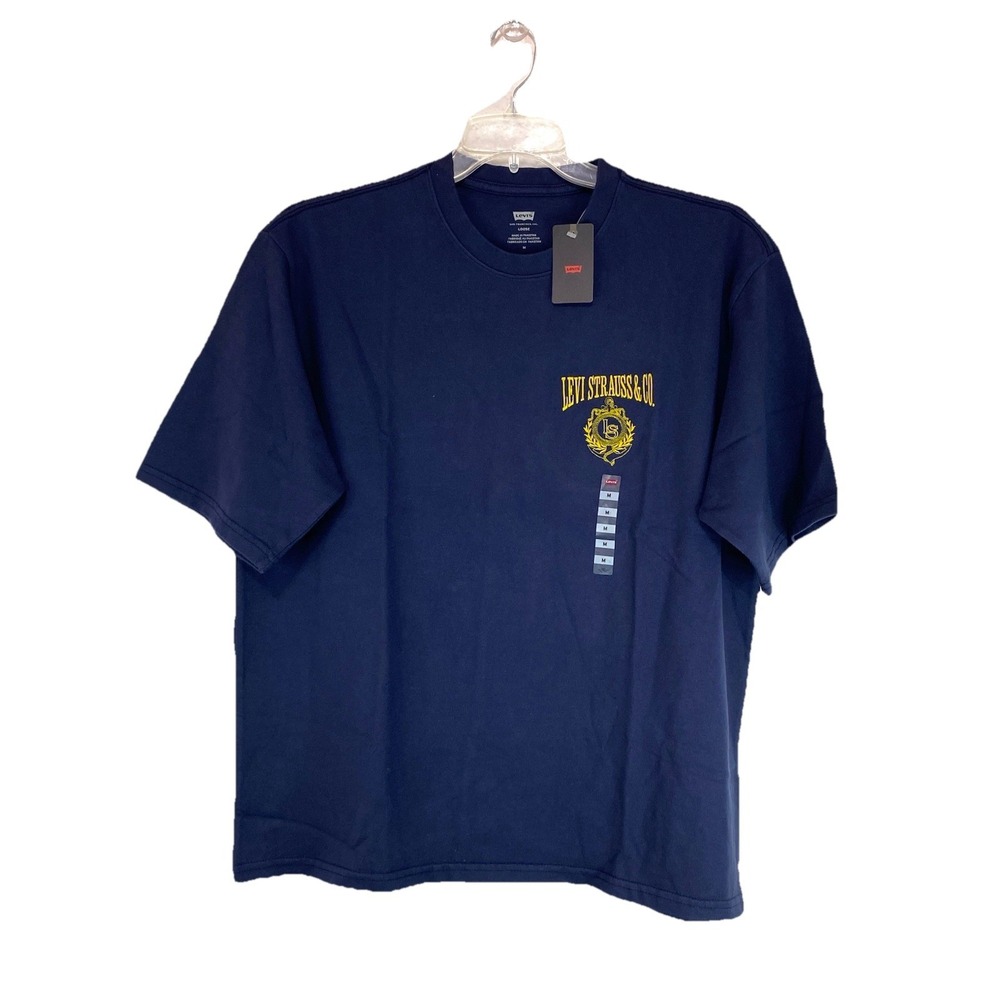 Levi Strauss T-Shirt Adult Medium Loose Fit Blue 100% Cotton HTF NOS w/ Tag